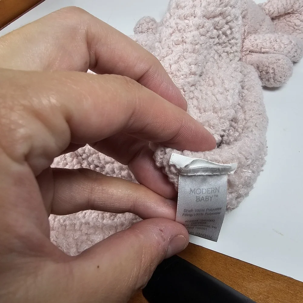 Modern Baby Pink Elephant Snuggle Blankie Lovey Plush Security Blanket
